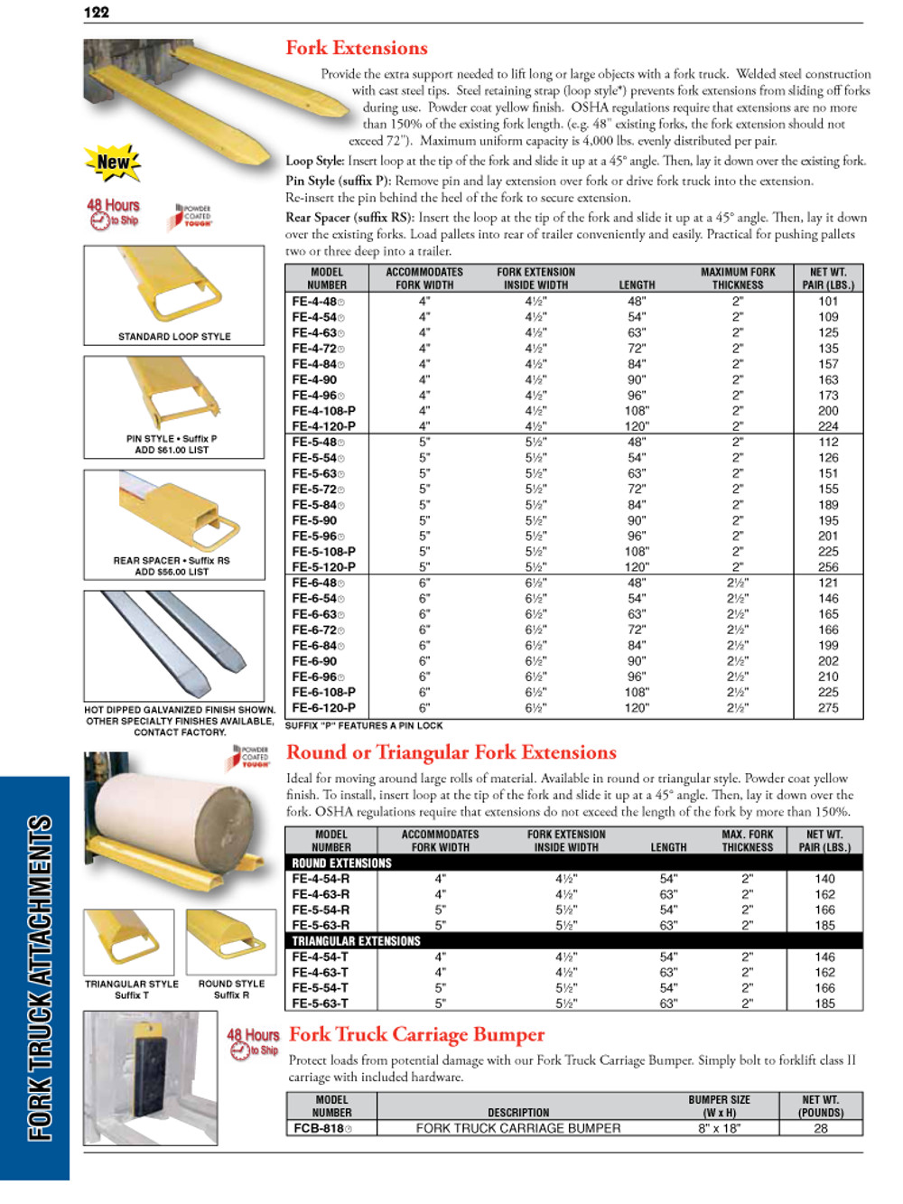Fork Truck Attachments Catalog Page