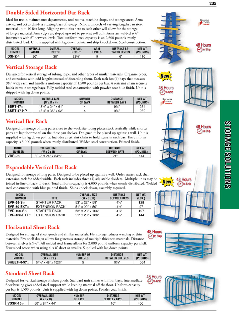Storage Solutions Equipment Catalogue, Vancouver, BC, Canada