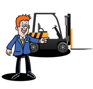 forklift salesman selling a forklift